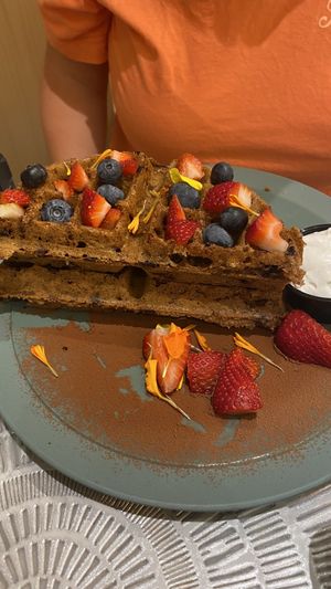 Tiramisu waffles  at L'Artisane Creative Bakery in Coral Gables