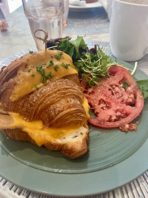 Croque Monsieur Croissant with salad   at L'Artisane Creative Bakery in Coral Gables