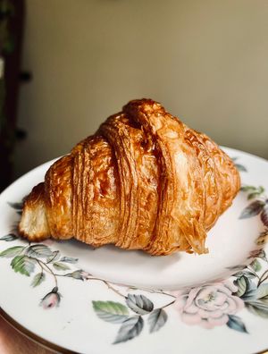 I mean, just look at this thing!!! 😍😍 Plain croissant , delivered fresh to my home from L’Artisane Bakery   at L'Artisane Creative Bakery in Coral Gables