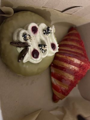 Matcha & Raspberry Doughnut & Strawberry Cheesecake Crossed   at L'Artisane Creative Bakery in Coral Gables