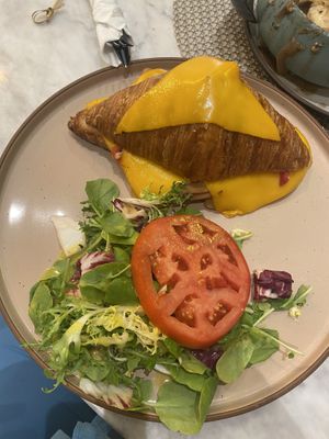Croquet Monsieur 4/5, croissant is delicious, wanted just a tiny bit more from the sandwich itself    at L'Artisane Creative Bakery in Coral Gables