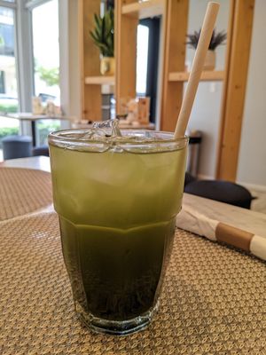 Matcha lemonade at L'Artisane Creative Bakery in Coral Gables