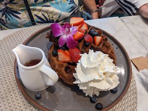 Tiramisu waffles at L'Artisane Creative Bakery in Coral Gables