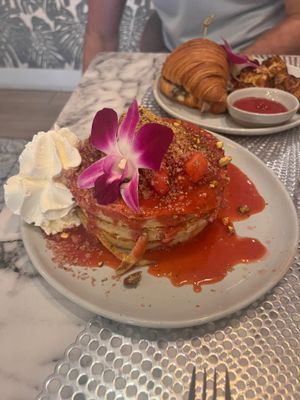 Strawberry Shortcake Pancakes at L'Artisane Creative Bakery in Coral Gables