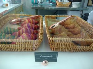 Croissants! Pistachio/Raspberry/Plain at L'Artisane Creative Bakery in Coral Gables