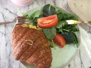 Egg-les croissant at L'Artisane Creative Bakery in Coral Gables