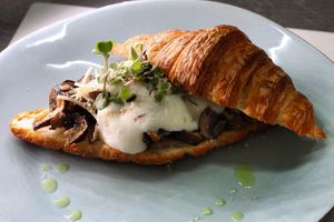 Wild Mushrooms - black truffle foam, vegan parm cheese, mushrooms crumble  at L'Artisane Creative Bakery in Coral Gables