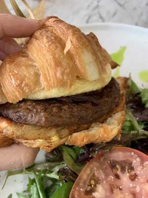 Breakfast croissant sandwich  at L'Artisane Creative Bakery in Coral Gables