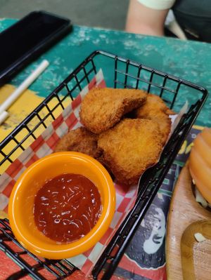 Vegan nuggets at Falafel Penang in Penang