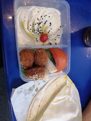 Hummus plate take away at Falafel Penang in Penang