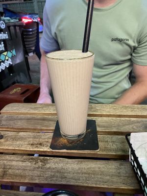 Cashew milkshake (has a ginger/cinnamon taste)   at Falafel Penang in Penang