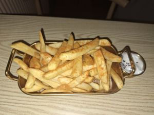 Fries with garlic dip at Falafel Penang in Penang