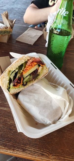 The Greenie in Toasted Turkish Bread at Jules Shoppe in York