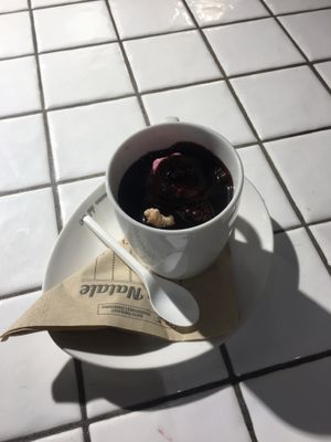 Vegan affogato (ice cream w hot chocate) at Gelateria La Romana in Padua