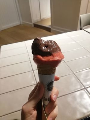 Fragole e cioccolato fondente at Gelateria La Romana in Padua