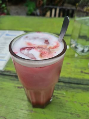 Pink Chai Latte at El Apapacho in Merida