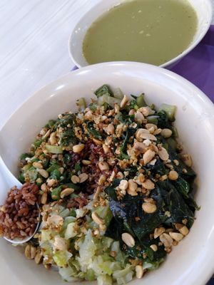 Brown rice thunder tea $6.30 at Fu Kang 富康素食轩 - Yishun in North Singapore