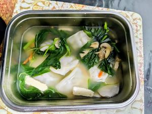 Veg dumpling soup 👌 at Fu Kang 富康素食轩 - Yishun in North Singapore