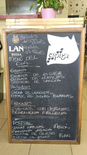 Daily menu at Espiga in Torremolinos