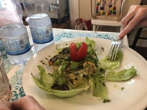Quinoa patty at Monnalisa Caffe in Assisi