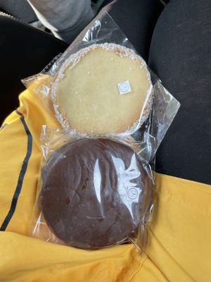 2 kinds of v alfajores   at Puro Zumo in Bogota