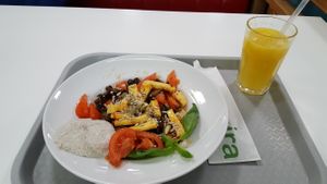 Orange fresh and quinoa with tofu and truffle sause at Salateira - Dana Mall in Minsk