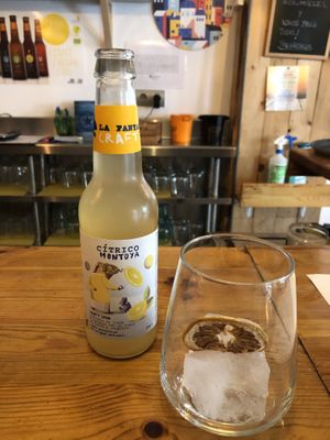 Yummy local sugarfree lemonade  at La Voladora in Alicante