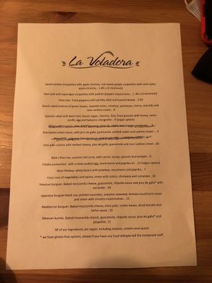 menu! at La Voladora in Alicante