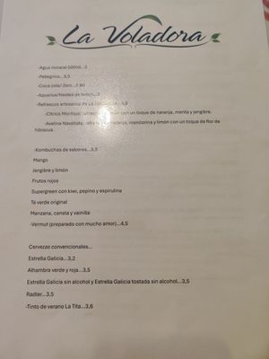 Soft drinks at La Voladora in Alicante