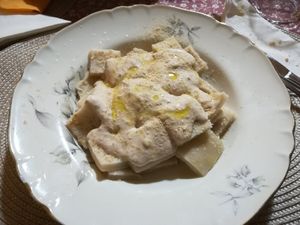 Pasta tipica ligure con crema di noci... Troppo buonaaa at In Unzaja in Savona