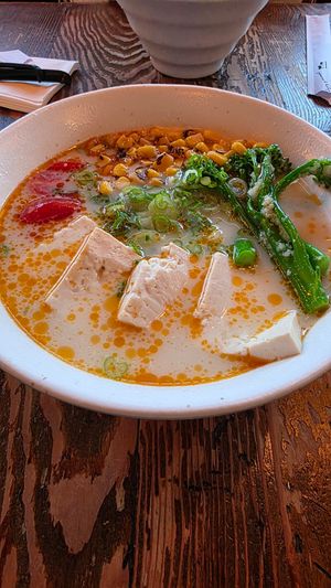 Vegan Ramen Noodles 🍜 with thin noodles at Beshock Ramen in San Diego