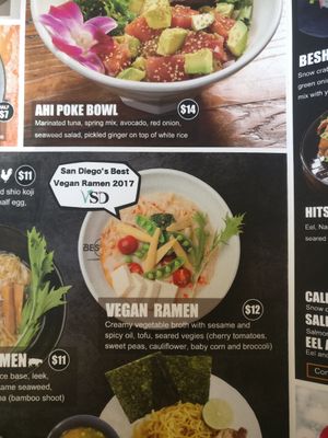 Vegan in San Diego at Beshock Ramen in San Diego