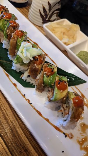 Vegan dragon roll at Sushi Nekosan in La Jolla