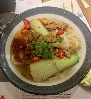 Teriyaki vegan ‘chicken’ ramen  at LGW - Wagamama - ST in Horley