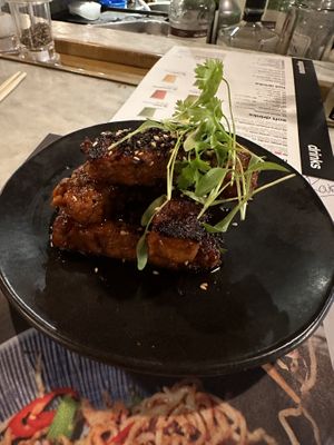 Vegan sticky ribs   at LGW - Wagamama - ST in Horley