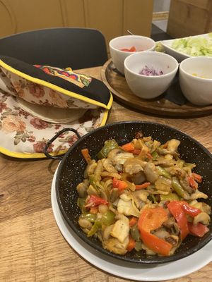 Vegan fajitas  at Bar Mundo in Estella