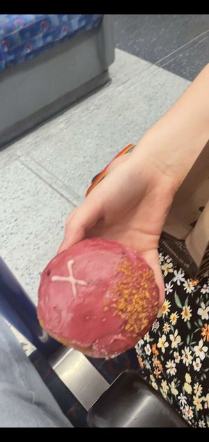 Cherry & nectarine at Crosstown Doughnuts - Soho in London