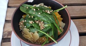 Potimarron & parmesan risotto entree at Les Bols d'Antoine in Paris