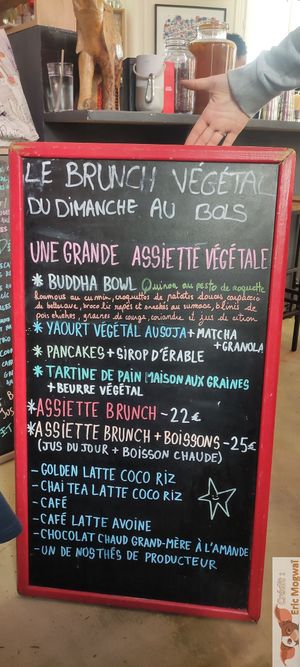 Brunch menu at Les Bols d'Antoine in Paris