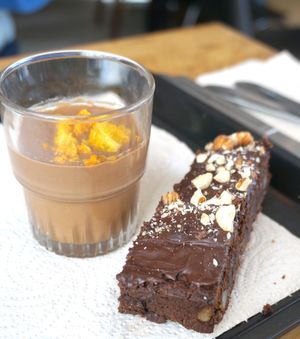 Chocolate Pannacotta & Brownie at Les Bols d'Antoine in Paris