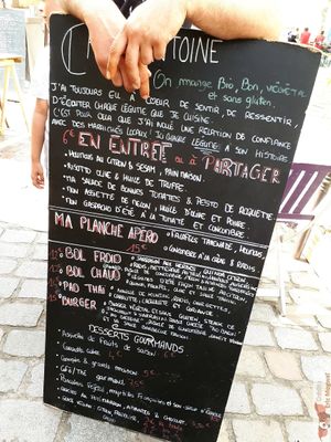 Menu at Les Bols d'Antoine in Paris