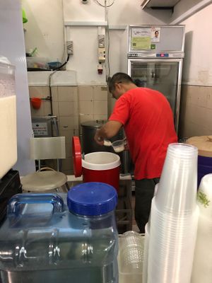 Owner John Tan  at Master Bean Soya Bean Products in North Singapore