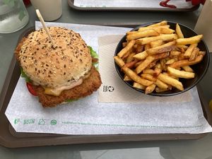 Crispy chicken burger with Tex mex sauce!!! Worth the extra euros  at The Wild Note in Bordeaux