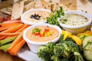 Hummus plate at Thornapple Brewing Company in Grand Rapids