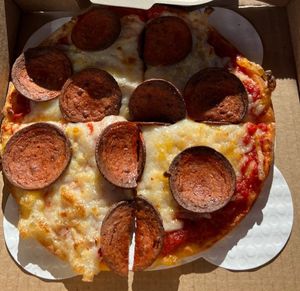 pepperoni pizza personal  at Fresh Brothers in Newport Beach