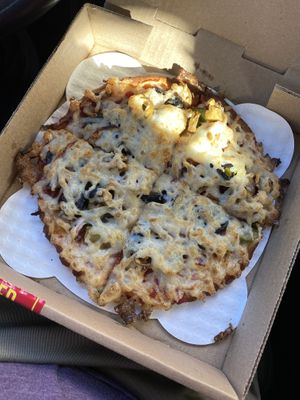 Vegan fresh vegetables personal size gluten free crust personal size at Fresh Brothers in San Diego