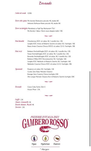 Menu  at Crudo Fa La Pizza in Turin