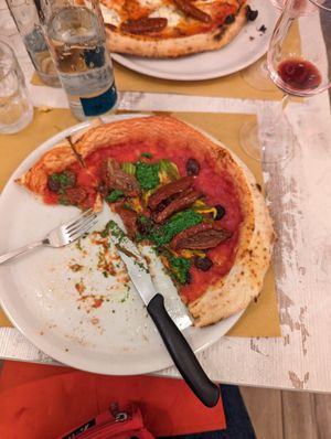Vegan pizza! One of several options. at Crudo Fa La Pizza in Turin