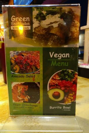 Vegan Menu at Gorditas Mexico in Galveston