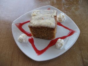 Lemon Cake at Elemi Cafe Bar Bistro Vegetariano in Estepona